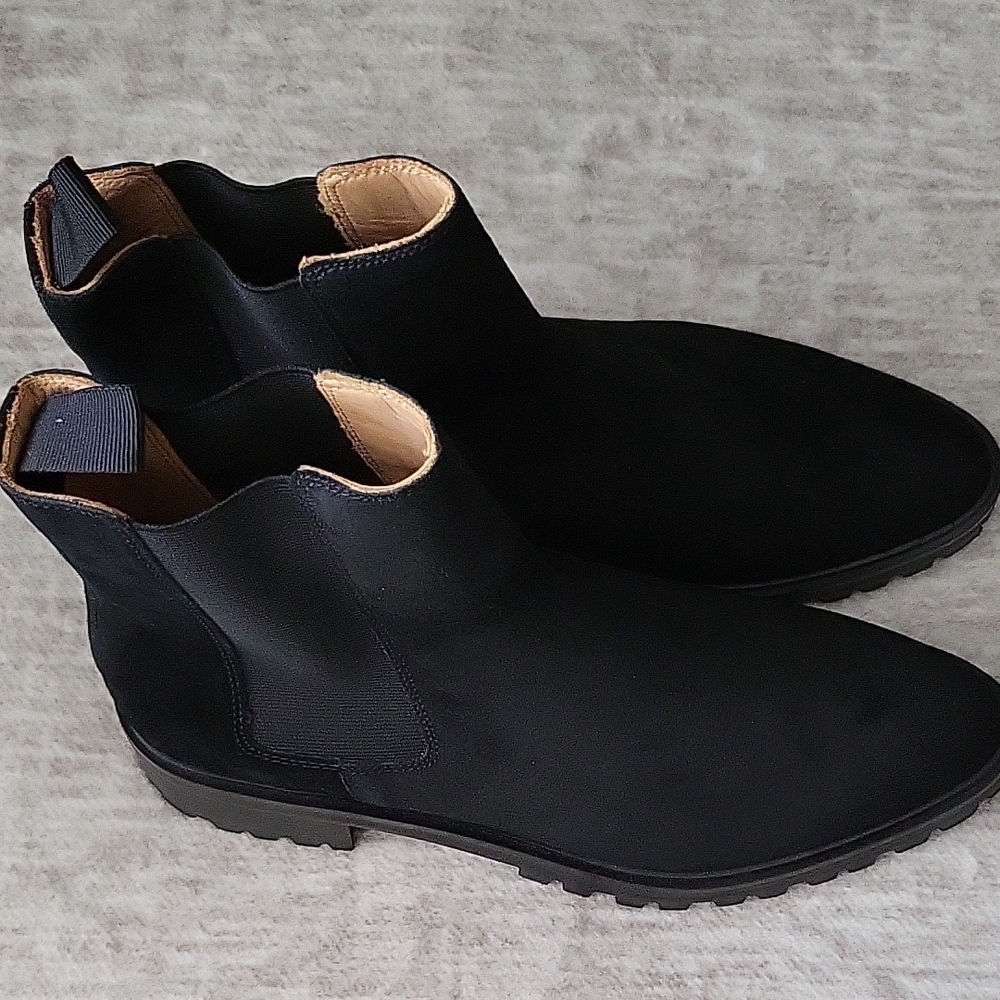 Quince Black Chelsea Lug Sole Boots Italian Suede - Picture 4 of 7